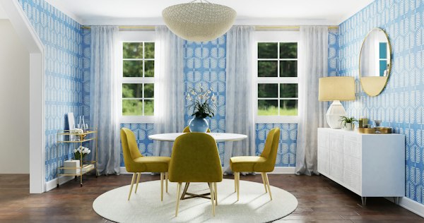 Blue dining room