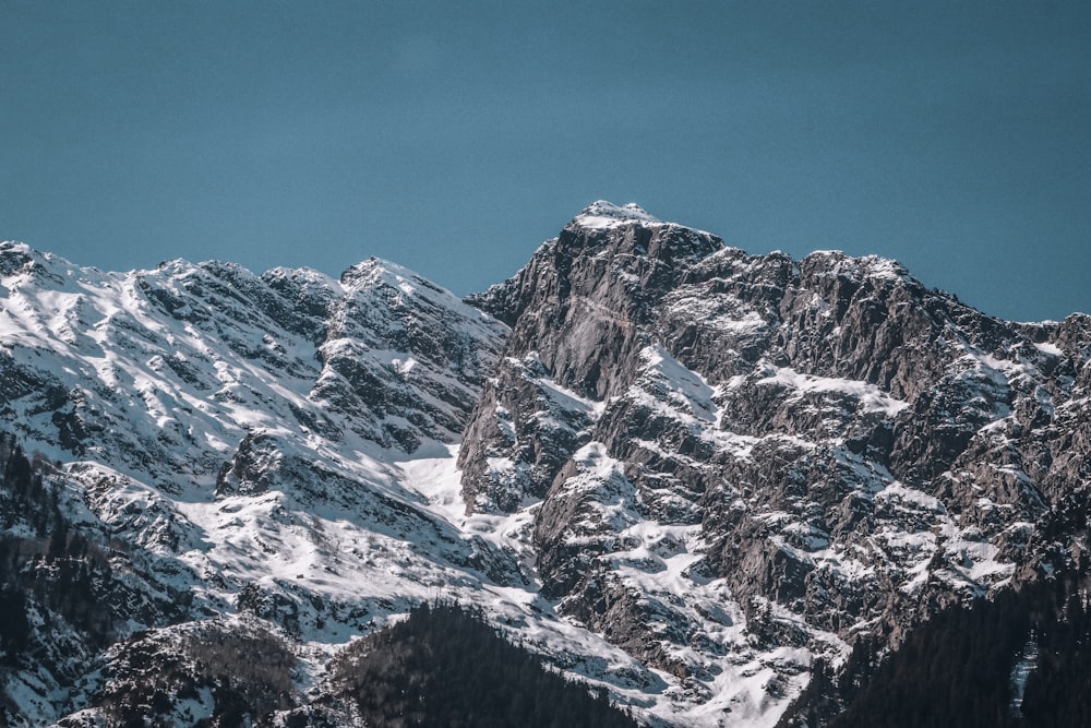 snow covered mountain during daytime