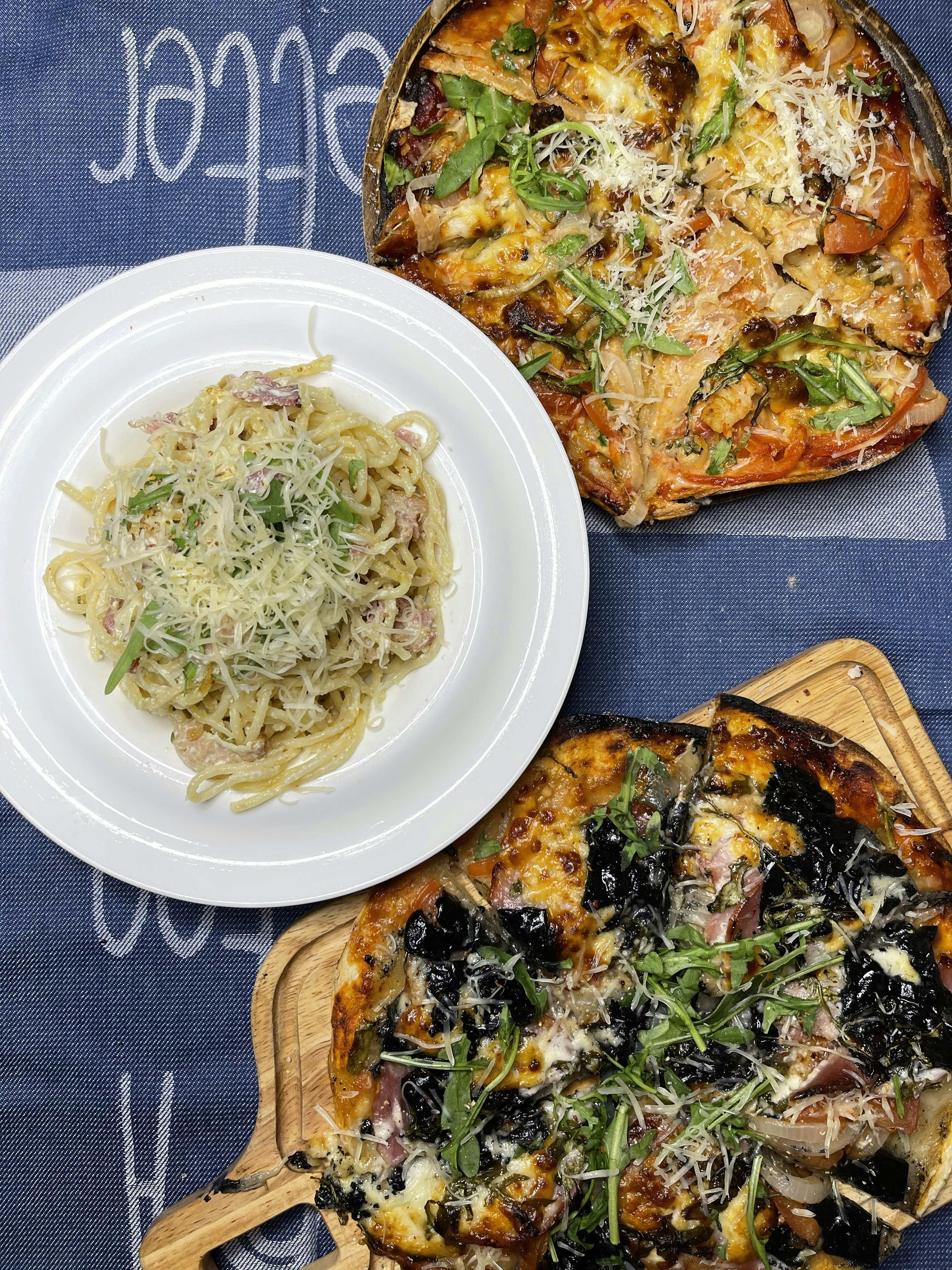 pasta dish on white ceramic plate