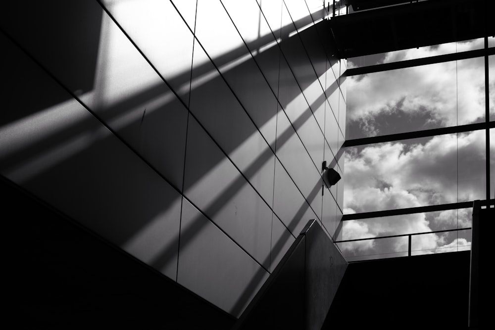 white and black glass window