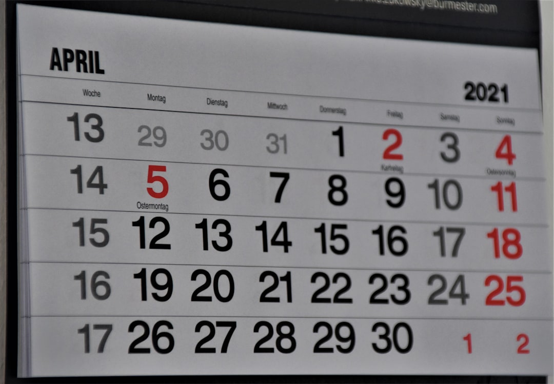 April 2021 calendar
