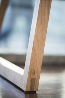 Close-up of handcrafted wooden details in a contemporary interior design