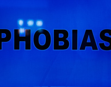 a blue sign that says phobias on it