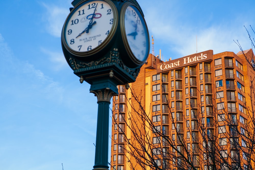 black and white analog clock