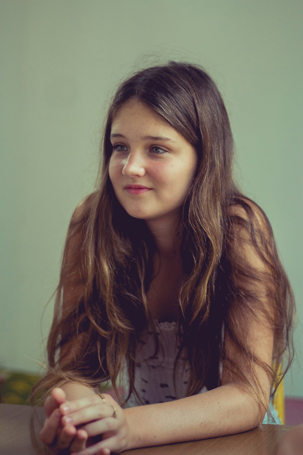 woman in gray button up shirt