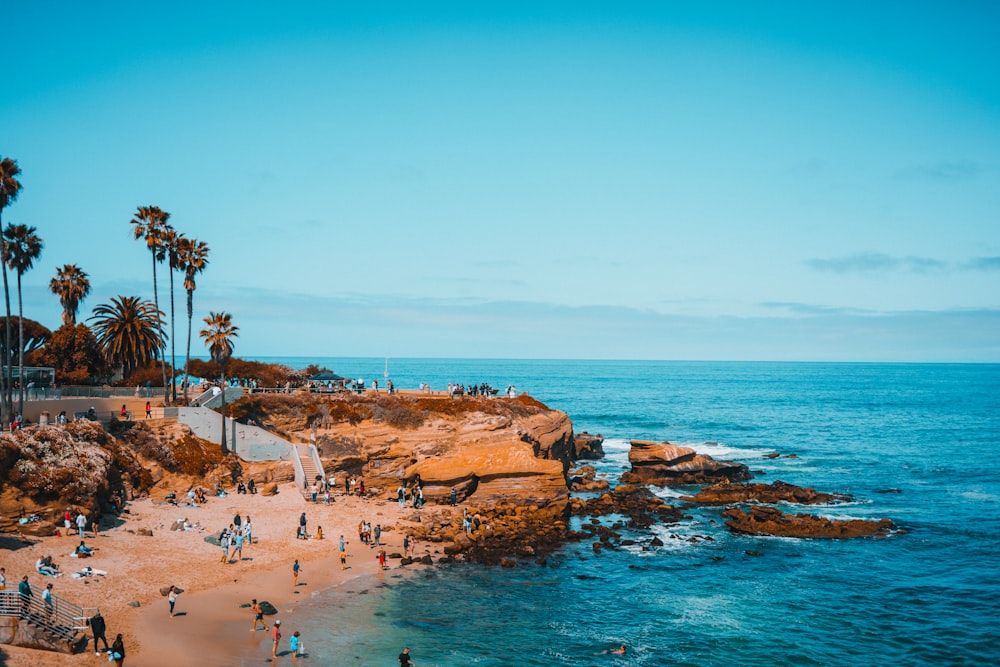 Gente en la playa durante el día