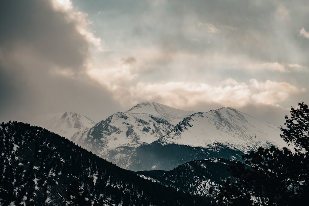 snow covered mountain under cloudy sky during daytime