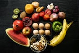 yellow banana red apple and yellow banana fruit