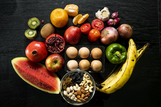 yellow banana red apple and yellow banana fruit