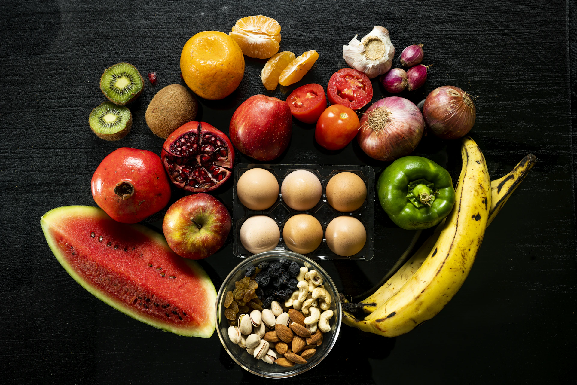 yellow banana red apple and yellow banana fruit