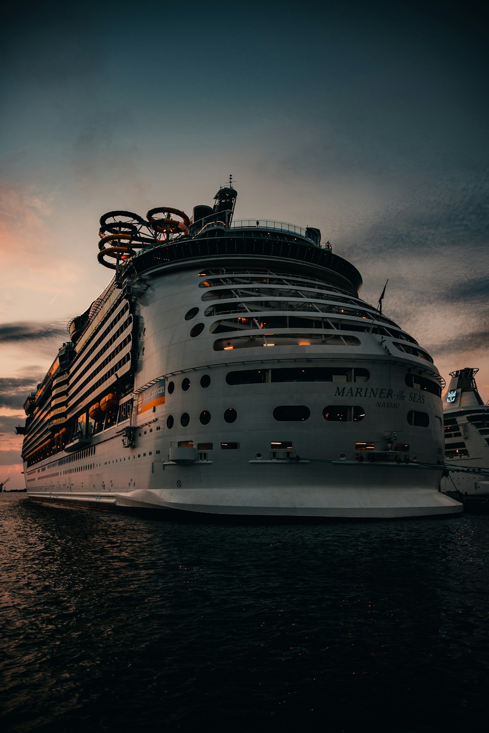 white and black cruise ship on sea during daytime