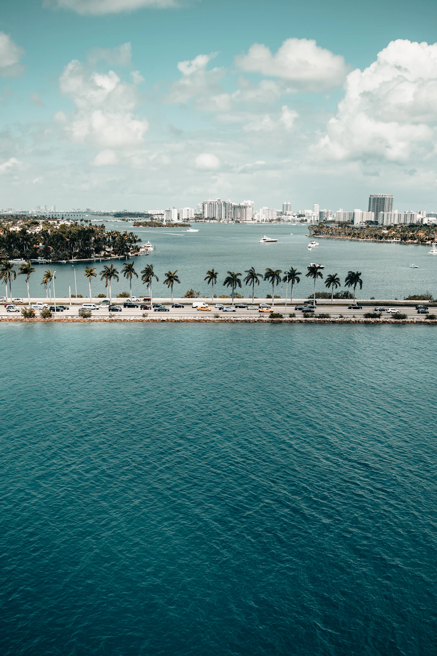 People on Miami Beach on a sunny day