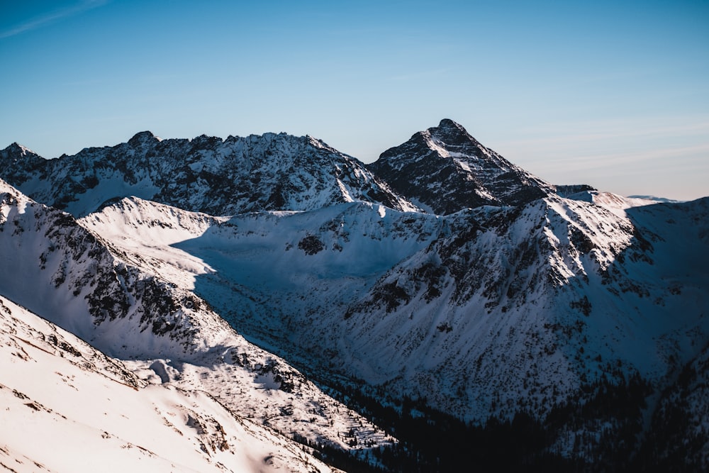 snow covered mountain under blue sky during daytime