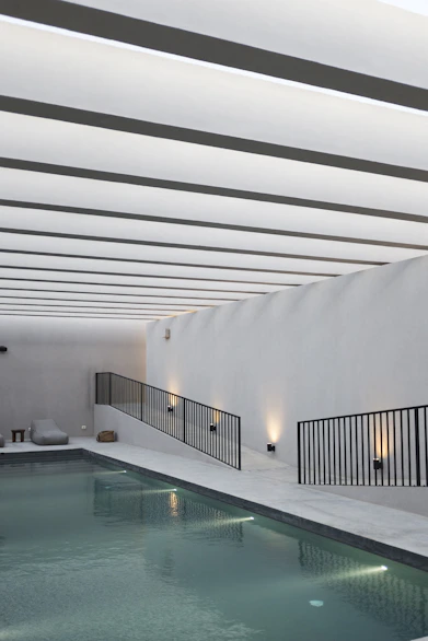 white and green swimming pool