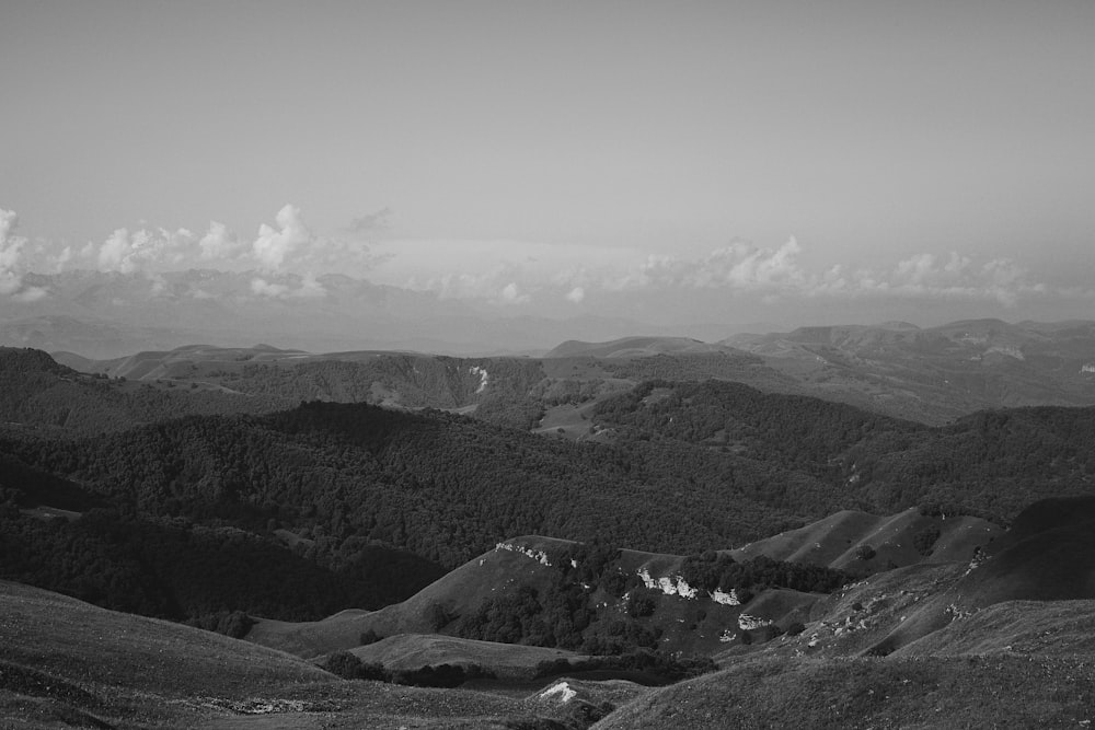 black and white mountains under white sky during daytime