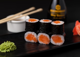 sushi on white ceramic plate