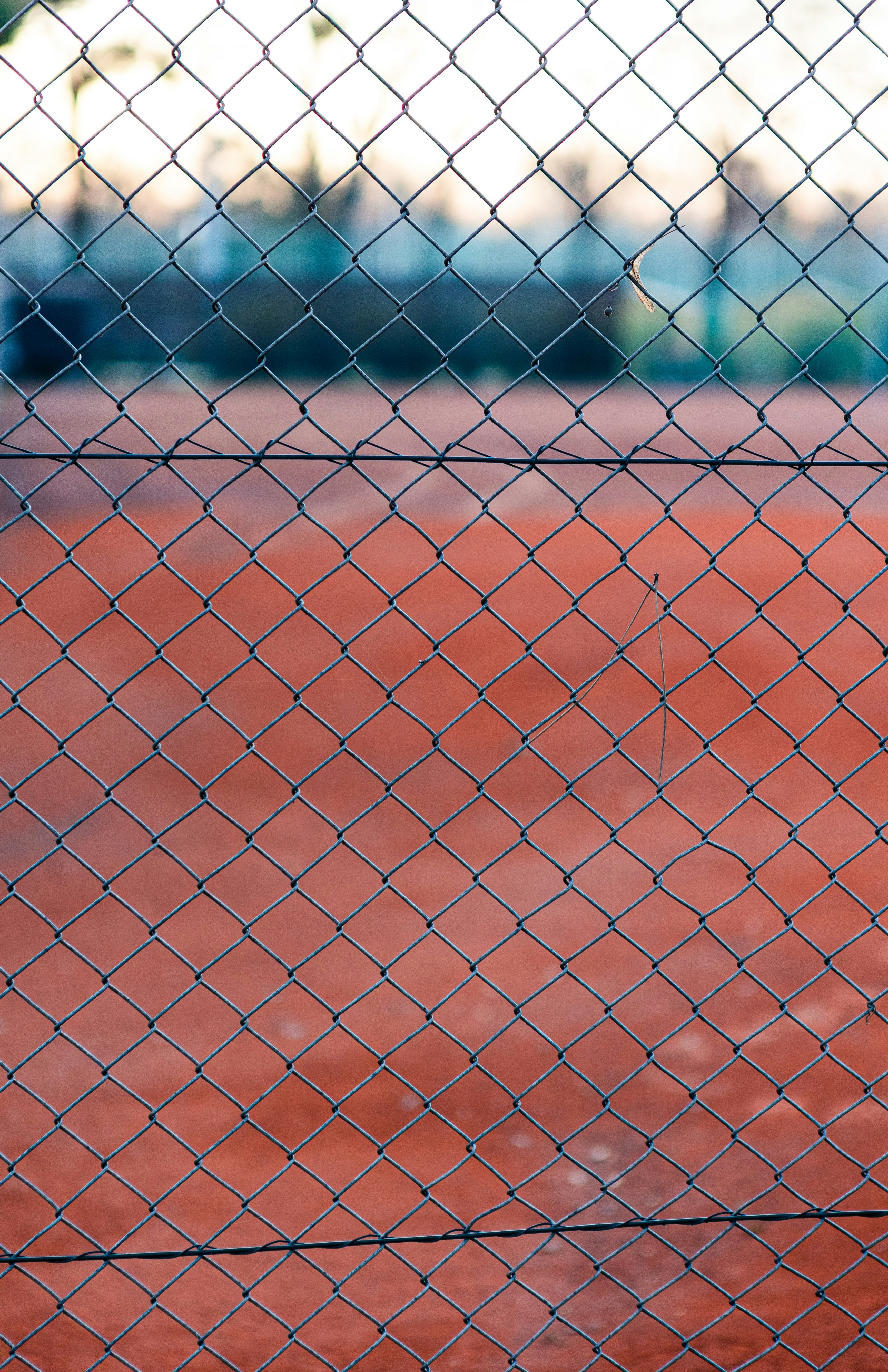 grey metal chain link fence