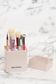 white make up brush in box