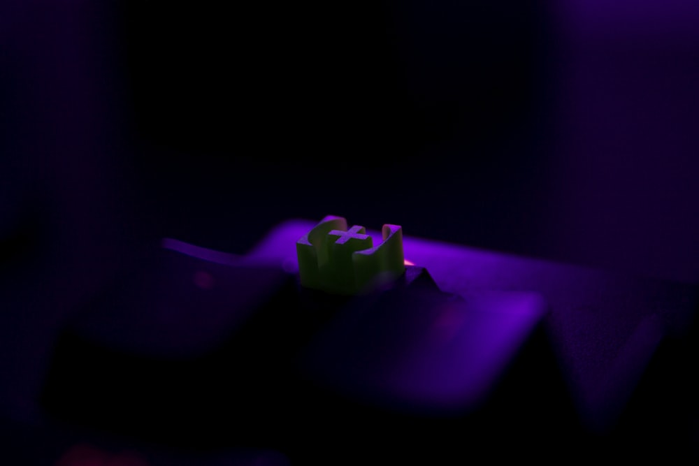 purple light in dark room