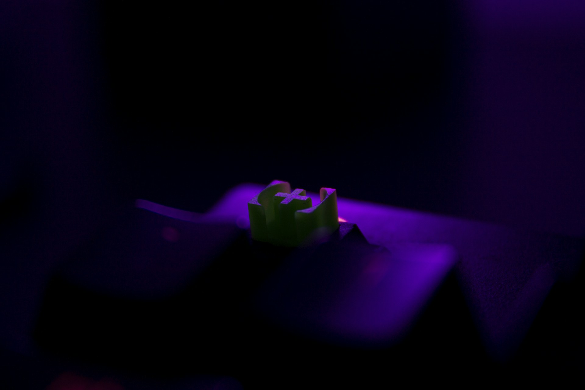 purple light in dark room