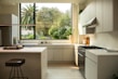 A bright kitchen showcasing modern appliances and accessories.