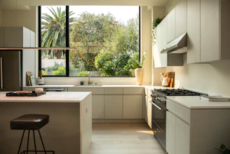 Kitchen with modern appliances and open layout in a new home.
