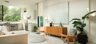 brown wooden chair beside white table