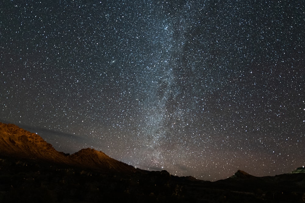 the night sky with stars and the milky