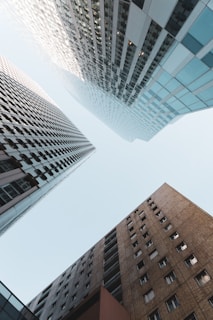 low angle photography of high rise building
