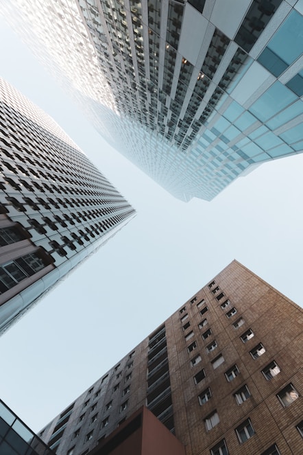 low angle photography of high rise building
