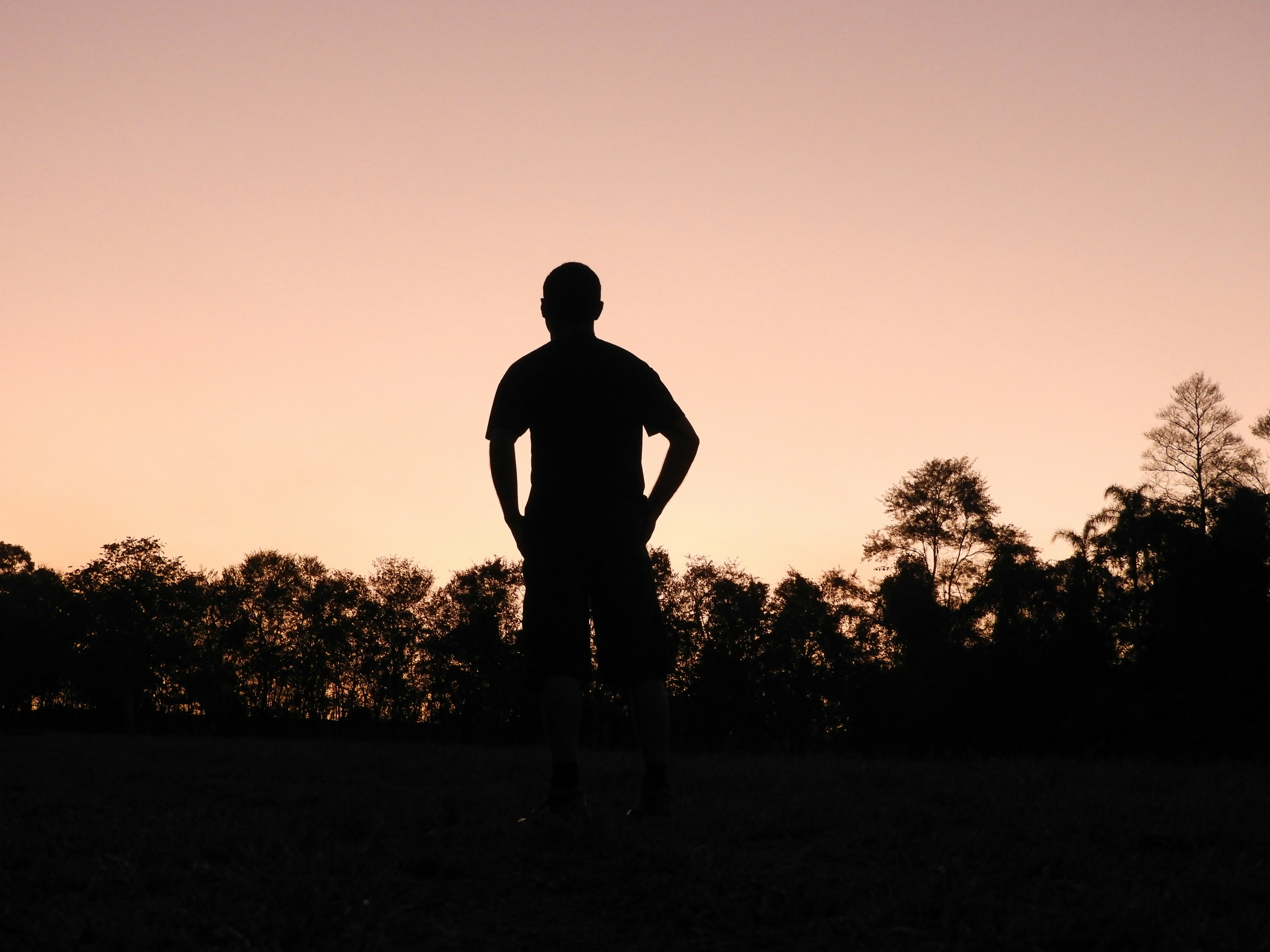 Practical ideas for Health & Wellness – silhouette of man standing on grass field during sunset