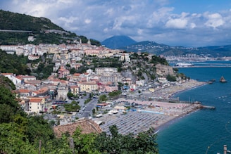 aerial view of city near body of water during daytime