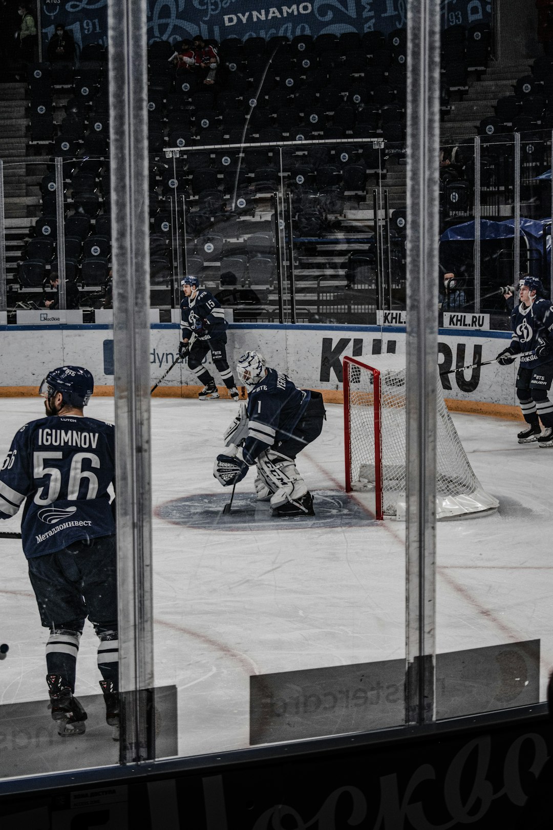 ice hockey players on ice hockey field