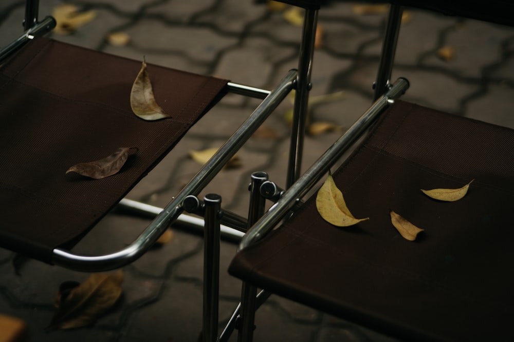 brown leaf on brown wooden table