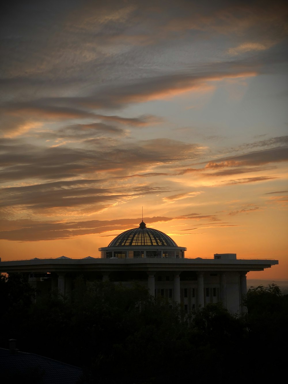 white and black dome building during sunset