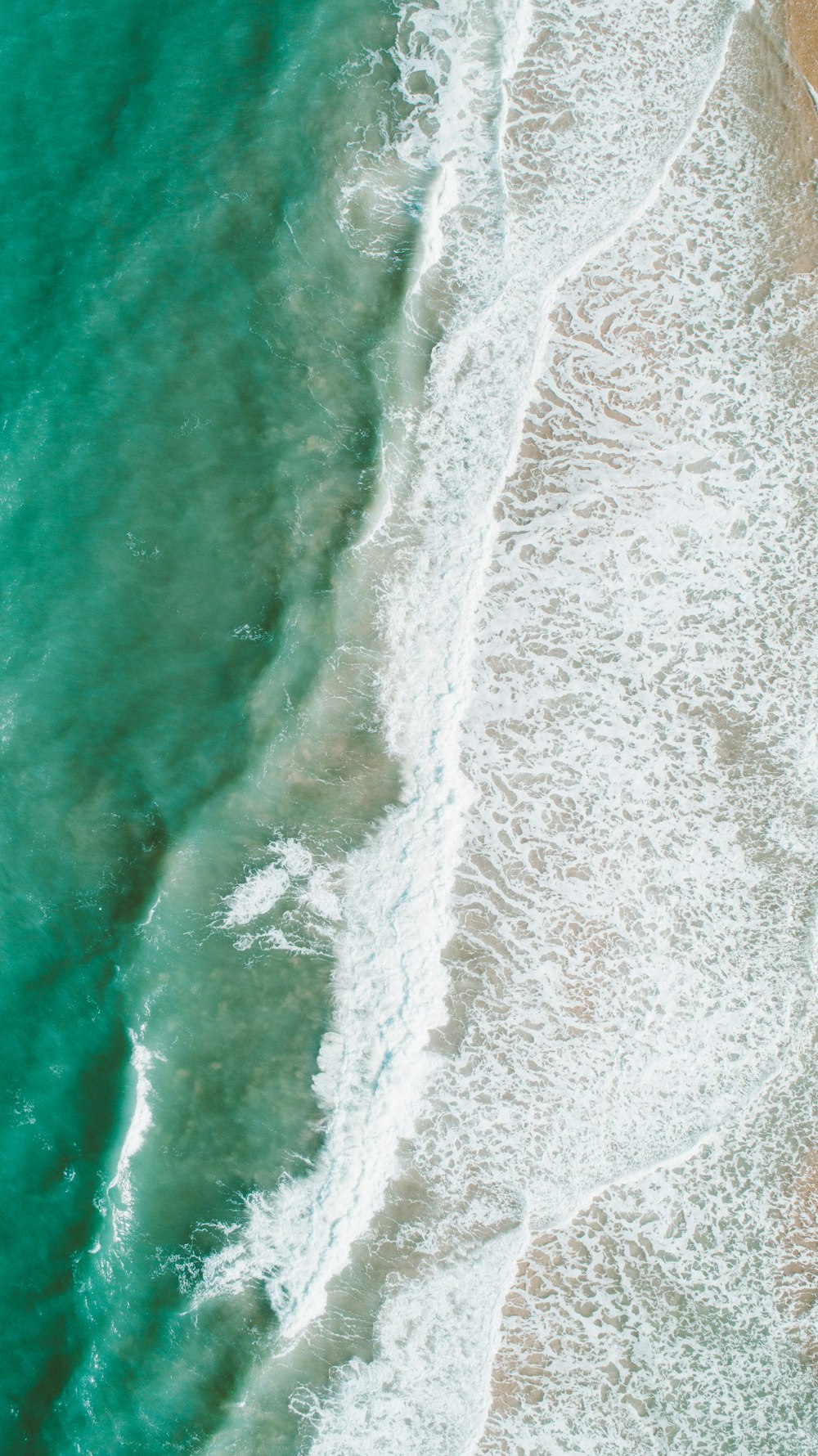 aerial view of ocean waves