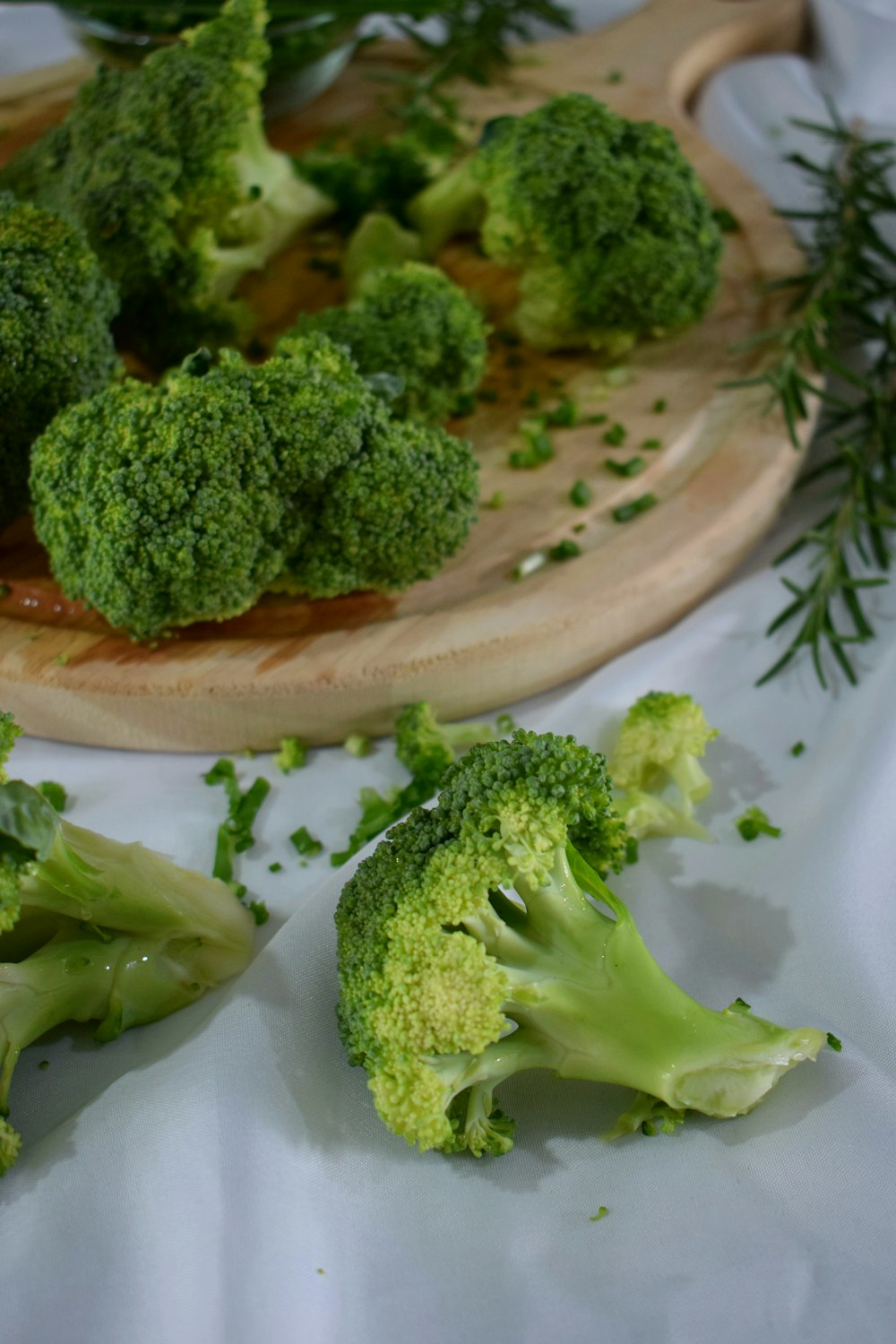 green broccoli on white ceramic plate