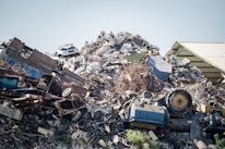 A collection of metal scrap and industrial materials.