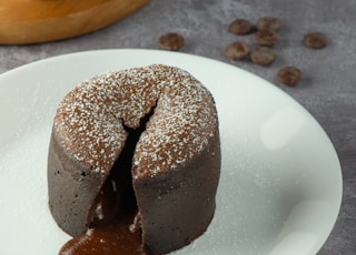 chocolate cake on white ceramic plate