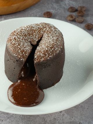 chocolate cake on white ceramic plate