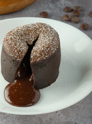 chocolate cake on white ceramic plate