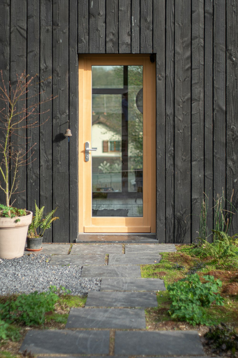 brown wooden framed glass window