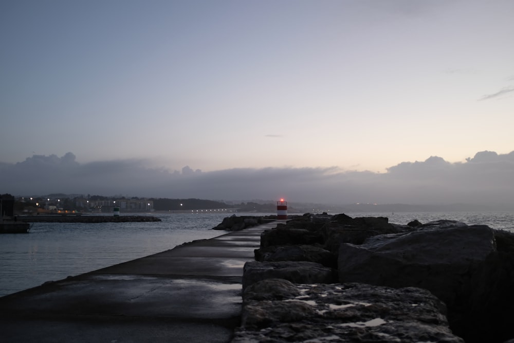 person in red jacket standing on gray concrete dock during daytime