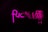 Bold pink neon letters illuminate against a dark background, displaying an explicit phrase partially obscured by blur.