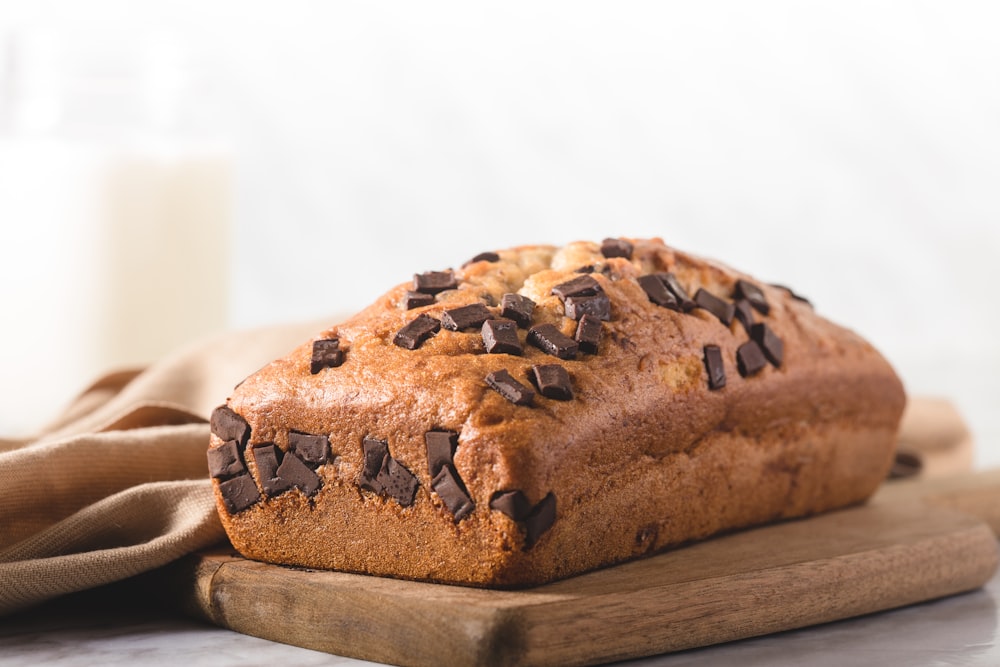 brown bread on white textile