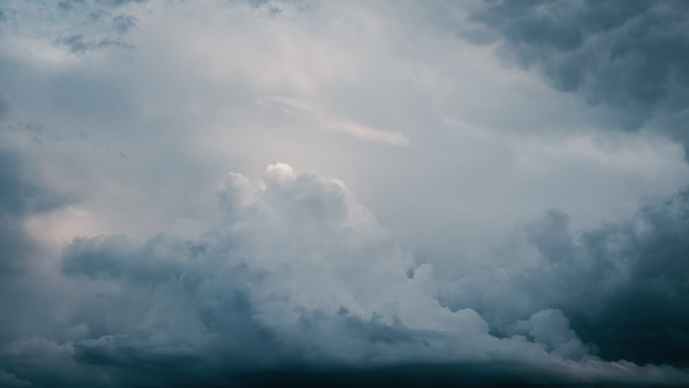 white clouds and blue sky