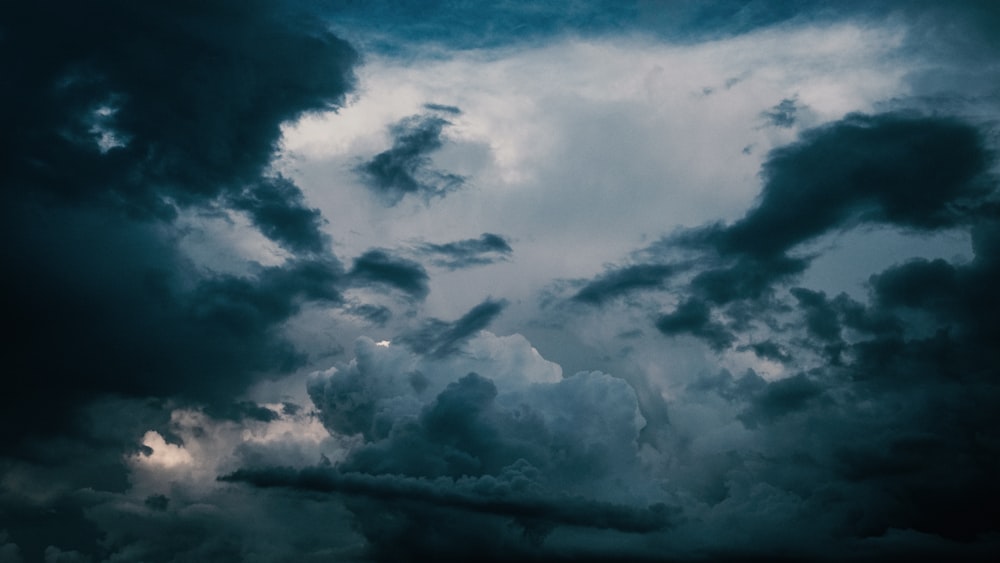 white clouds and blue sky