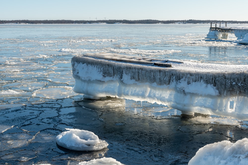 ice on body of water during daytime