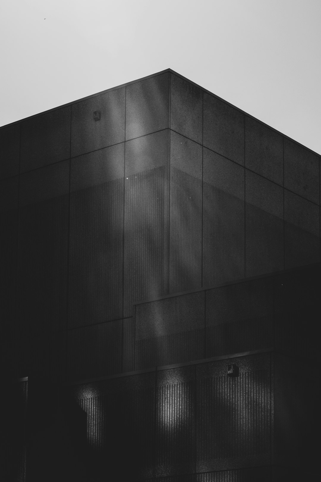 black and white photo of a building