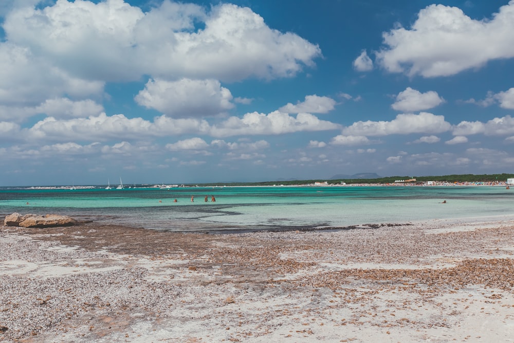 Mer bleue sous ciel bleu et nuages blancs pendant la journée